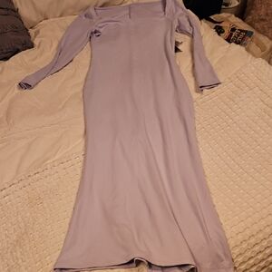 Elegant Lavender Long Sleeve Dress Small